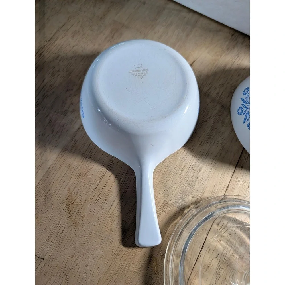 Vintage Corning Ware Blue Orng Cornflower Saucepan S P-81-B P-82-B & P-1 3/4-B